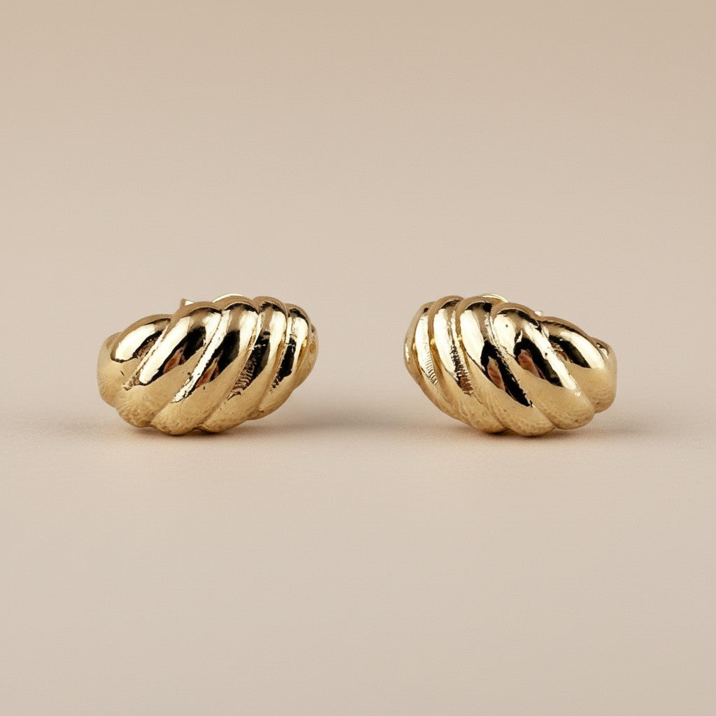 18k Gold Filled Croissant Stud Earrings