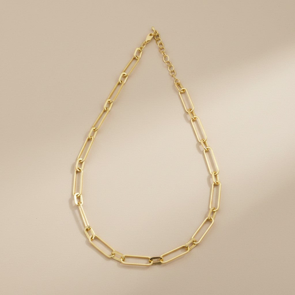 ✨ 18k Gold Filled Oversized Paperclip Chain Necklace — The Chain That Made the Paperclip Iconic