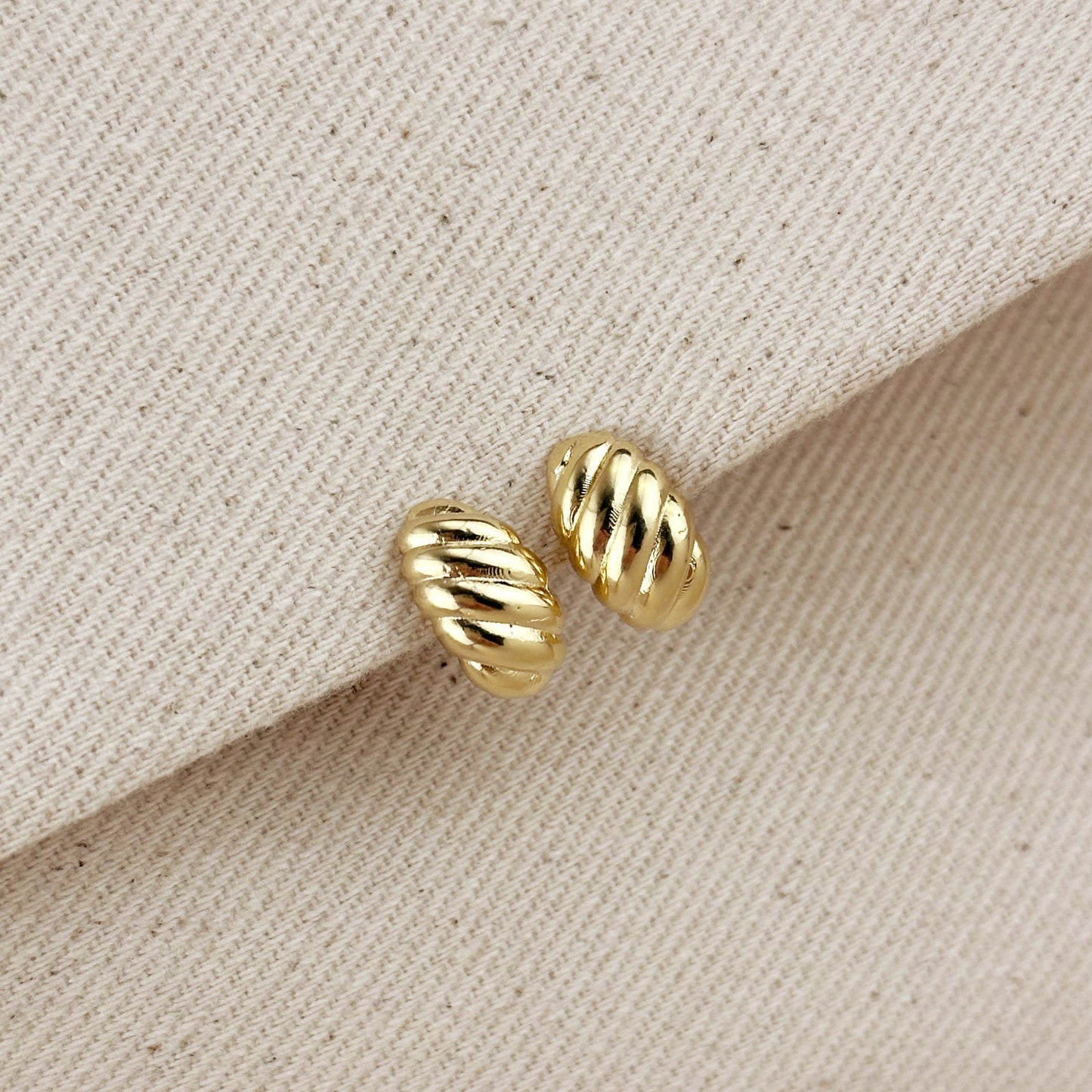 18k Gold Filled Croissant Stud Earrings