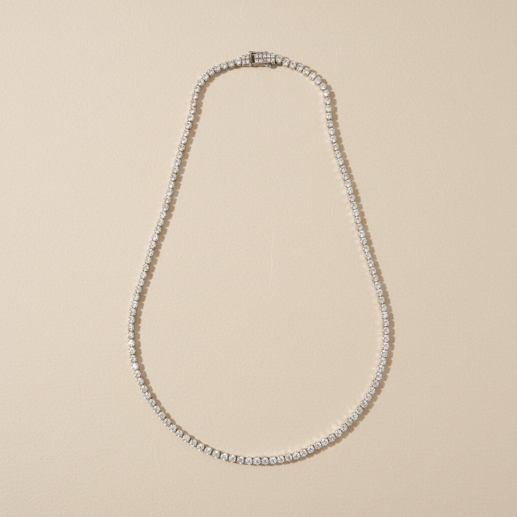 💎 .925 Sterling Silver Moissanite Tennis Necklace — GRA Certified. Diamond-Like Fire. The Necklace That Outshines Everything.