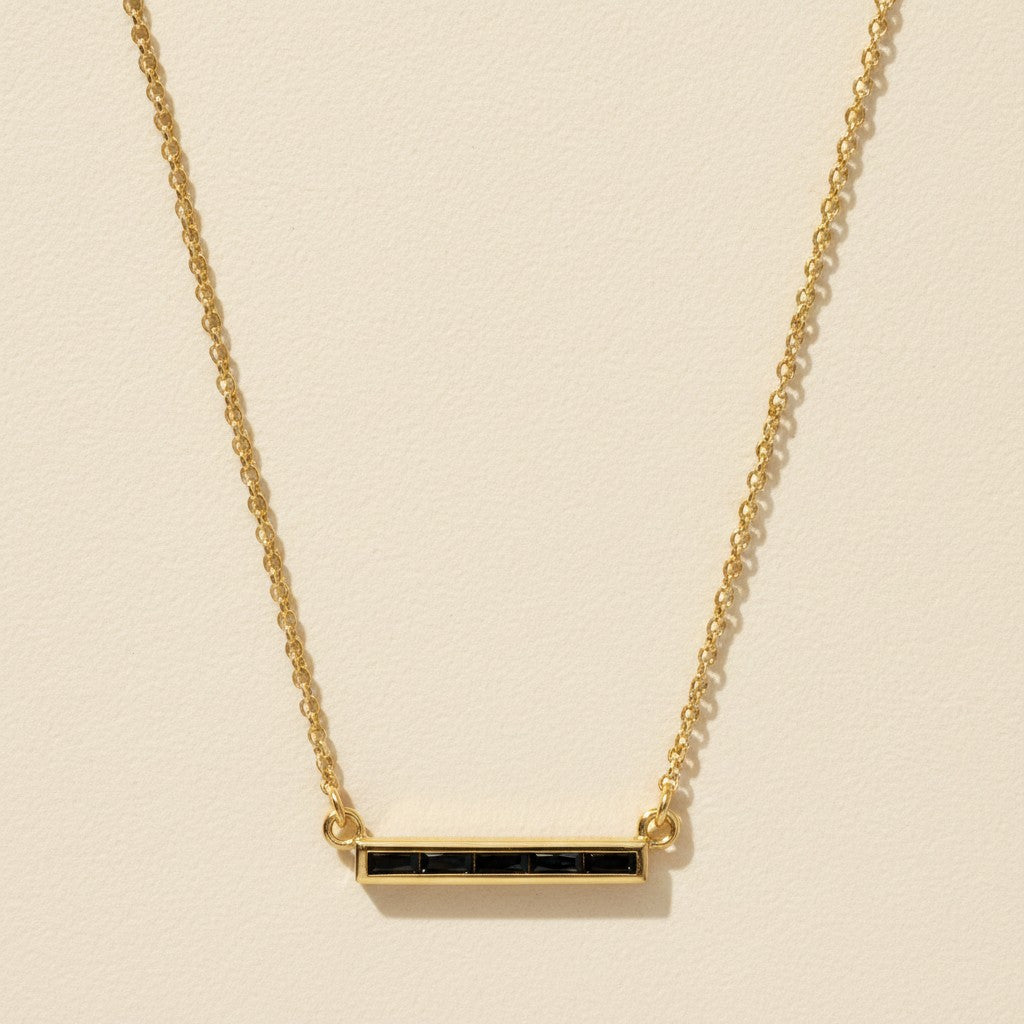 ✨ 18k Gold Filled CZ Bar Necklace — One Sleek Line. Three Brilliant Colors.