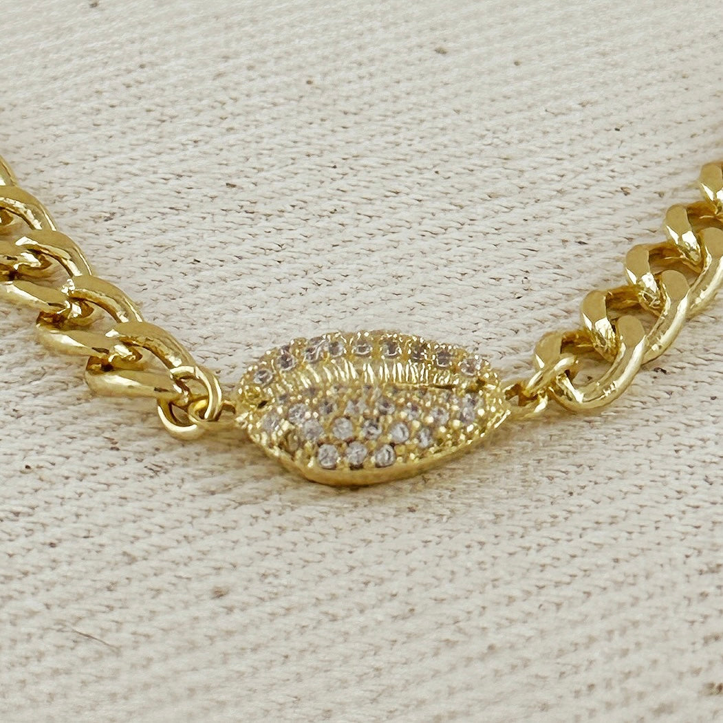 18k Gold Filled Cowrie CZ Choker