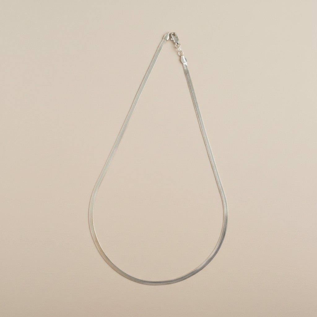 Sterling Silver Herringbone Chain Necklace — The Chain That Moves Like Water