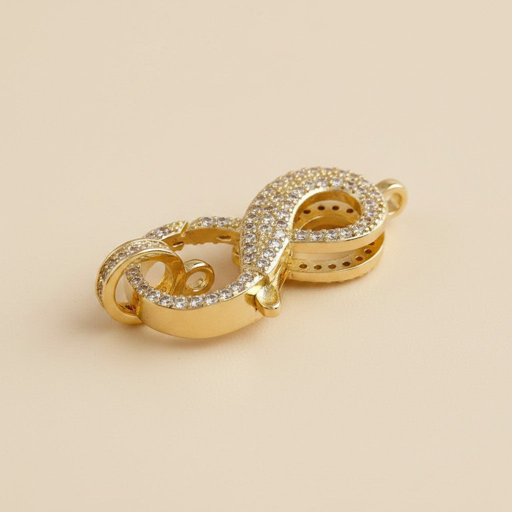 ✨18k Gold Filled Pavé CZ Infinity Clasp — The Closure That Becomes the Statement.