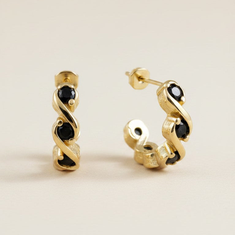 18k Gold Filled Infinity CZ C-Hoop Earrings | Choose Your Color