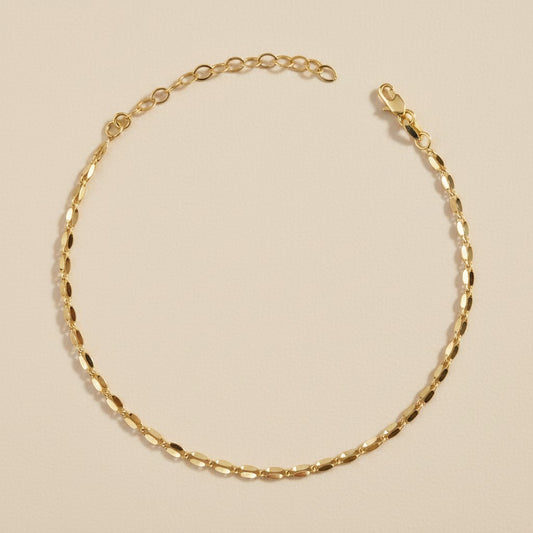 18k Gold Filled Detailed Chain Anklet | Sophisticated Summer Shimmer