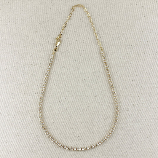 18k Gold Filled 4mm Marquise Tennis Necklace