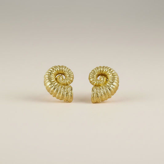 18k Gold Filled Nautilus Stud Earrings — Nature's Most Perfect Geometry, On Your Ear