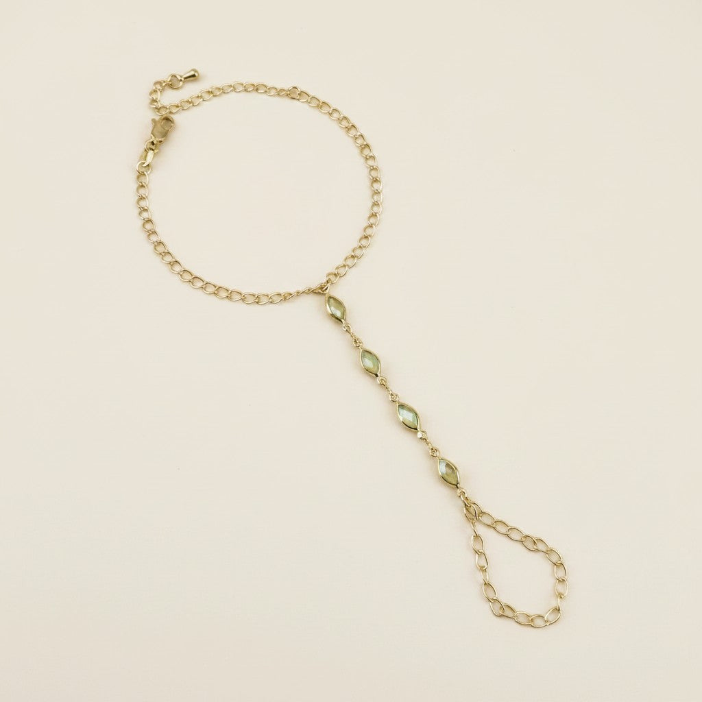 18k Gold Filled Opal Hand Chain | Bohemian Statement Piece