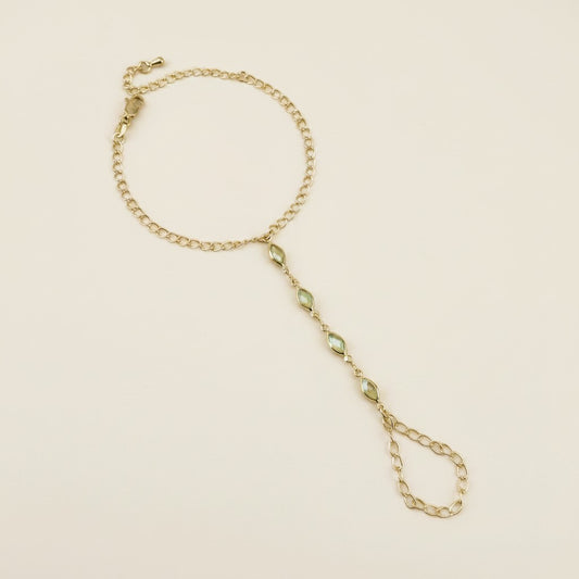 18k Gold Filled Opal Hand Chain | Bohemian Statement Piece