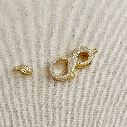 18k Gold Filled CZ Infinity Clasp