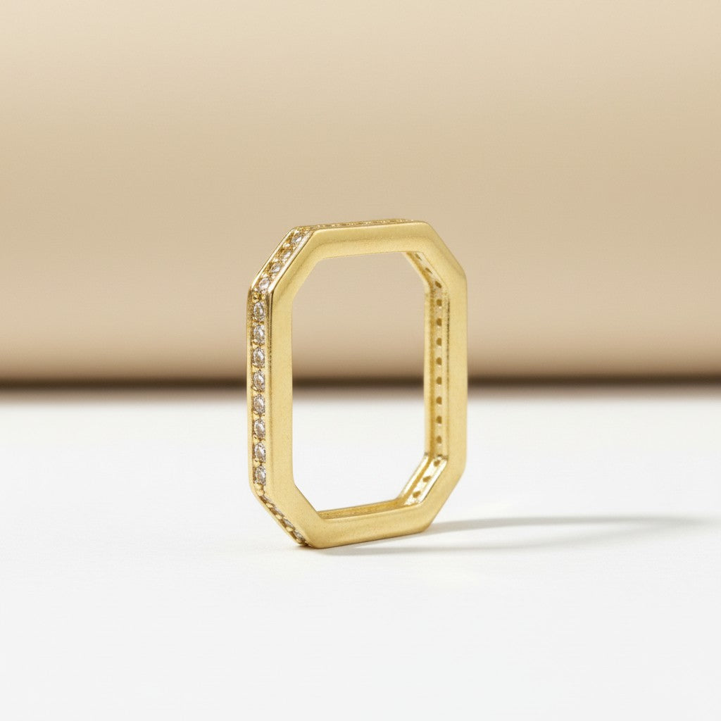 18k Gold Filled Square Ring | Modern Architectural Minimalism