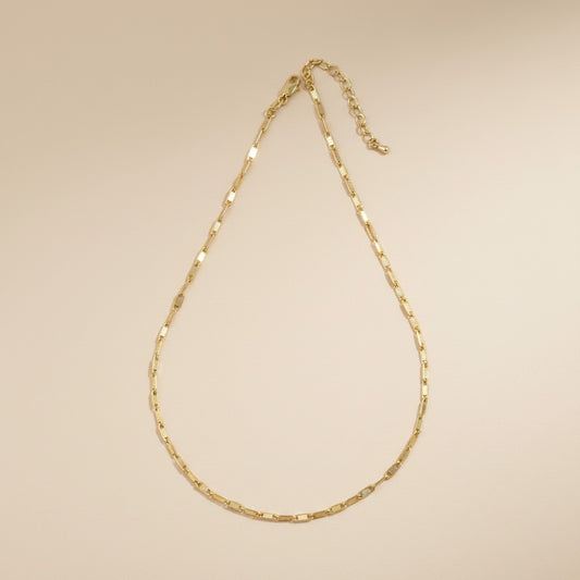 ✨ 18k Gold Filled Textured Bar Link Necklace — Three Lengths. One Detail That Changes Everything.