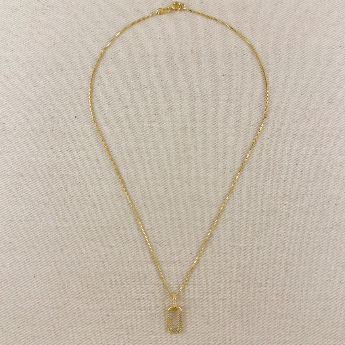 18k Gold Filled Pave Link Necklace