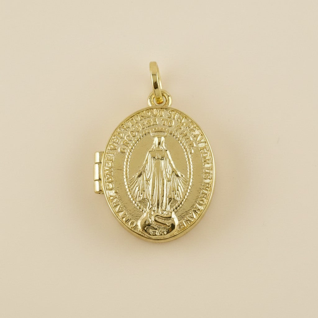 18k Gold Filled Our Lady of Grace Locket Necklace | A Meaningful Keepsake