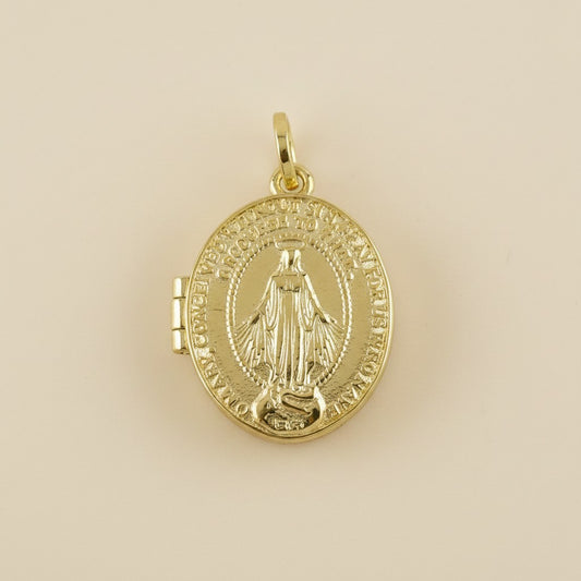 18k Gold Filled Our Lady of Grace Locket Necklace | A Meaningful Keepsake