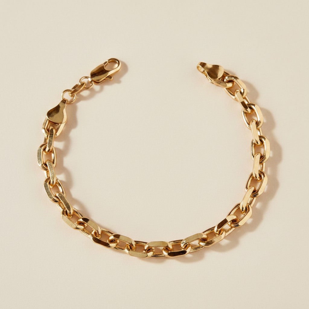 ✨ 18k Gold Filled 7mm Curb Link Bracelet — Chunky. Bold. Unmistakably Gold.