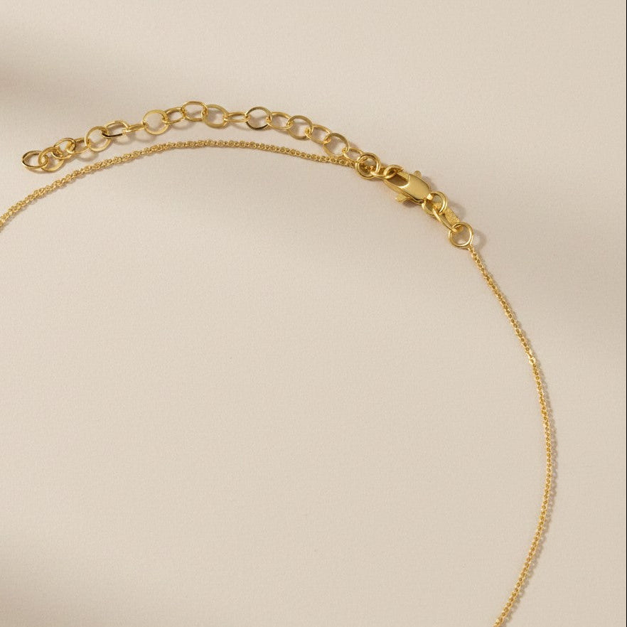 🌸 18k Gold Filled Flower Plaque Necklace — A Square of Gold. A Flower Cut Through It. One Perfect Stone.