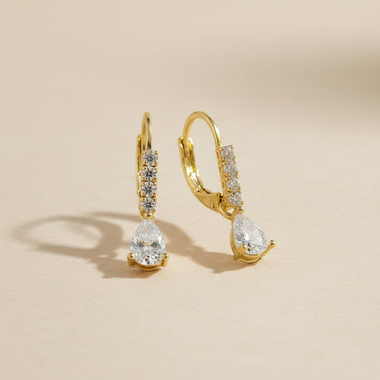 18k Gold Filled Floating CZ Hoop Earrings
