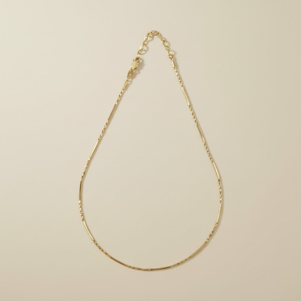 18k Gold Filled Interspersed Twisted Box Chain