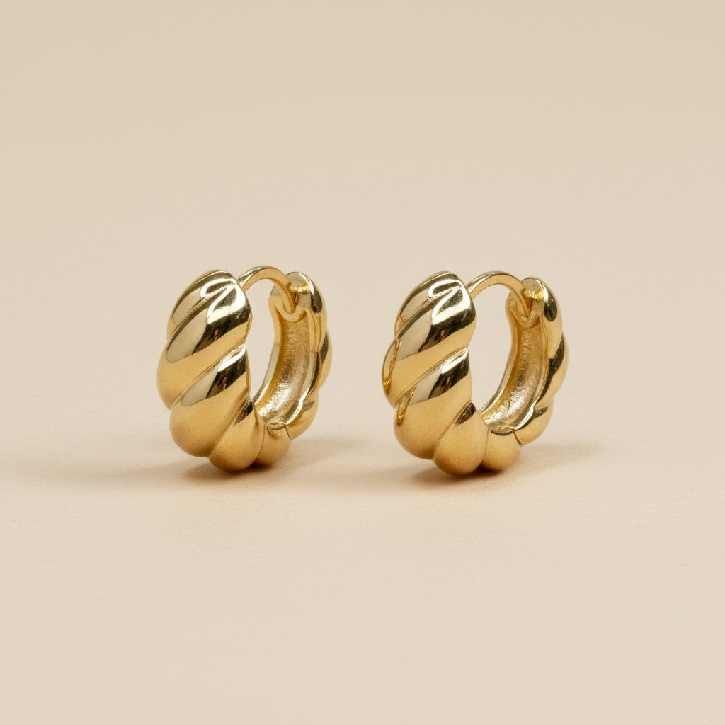 Croissant Clicker Hoop Earrings - Chunky Statement Hoops for Women