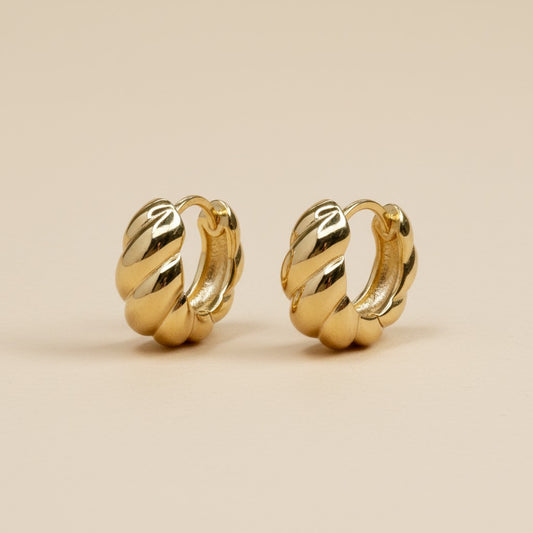Croissant Clicker Hoop Earrings - Chunky Statement Hoops for Women