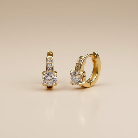 Mini CZ Clicker Hoop Earrings - Dainty Sparkle Earrings for Women