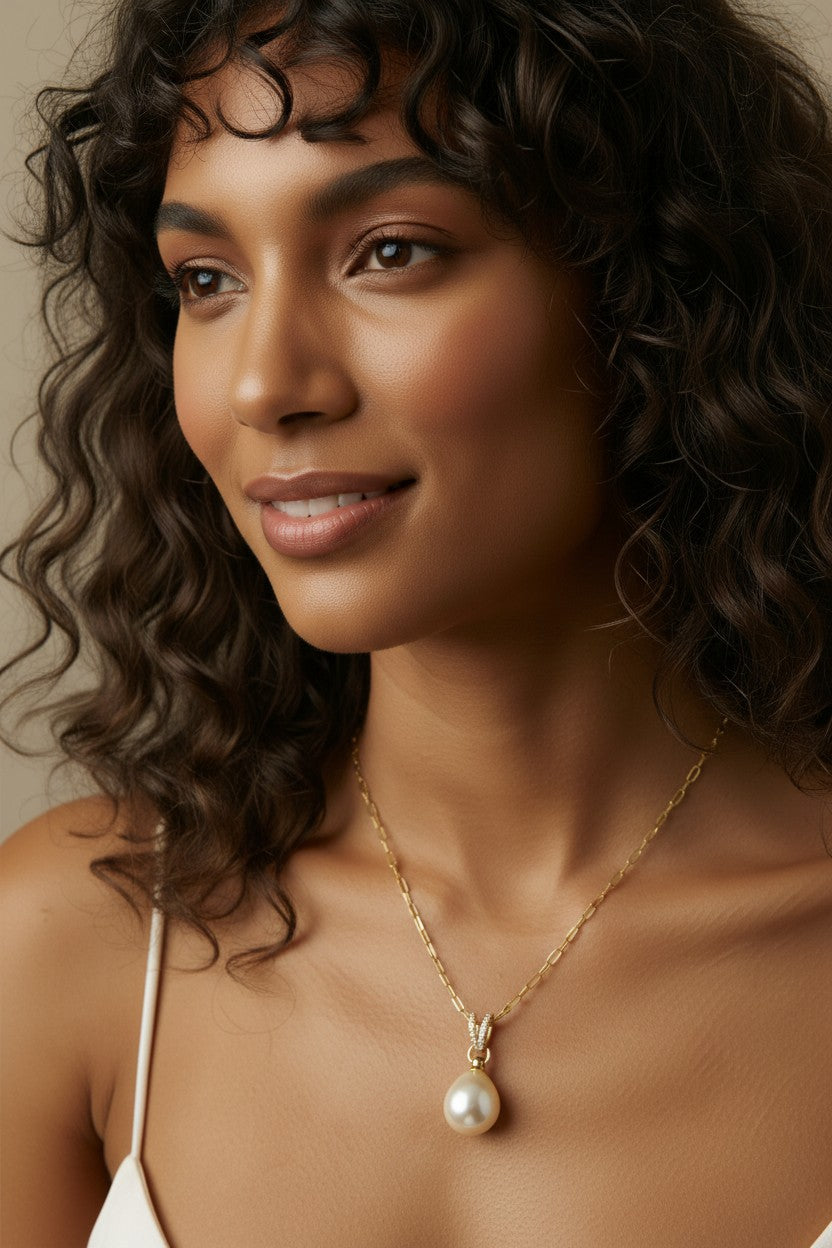 🤍 18k Gold Filled Pearl Drop Charm — The Charm That Makes Everything It Touches More Beautiful