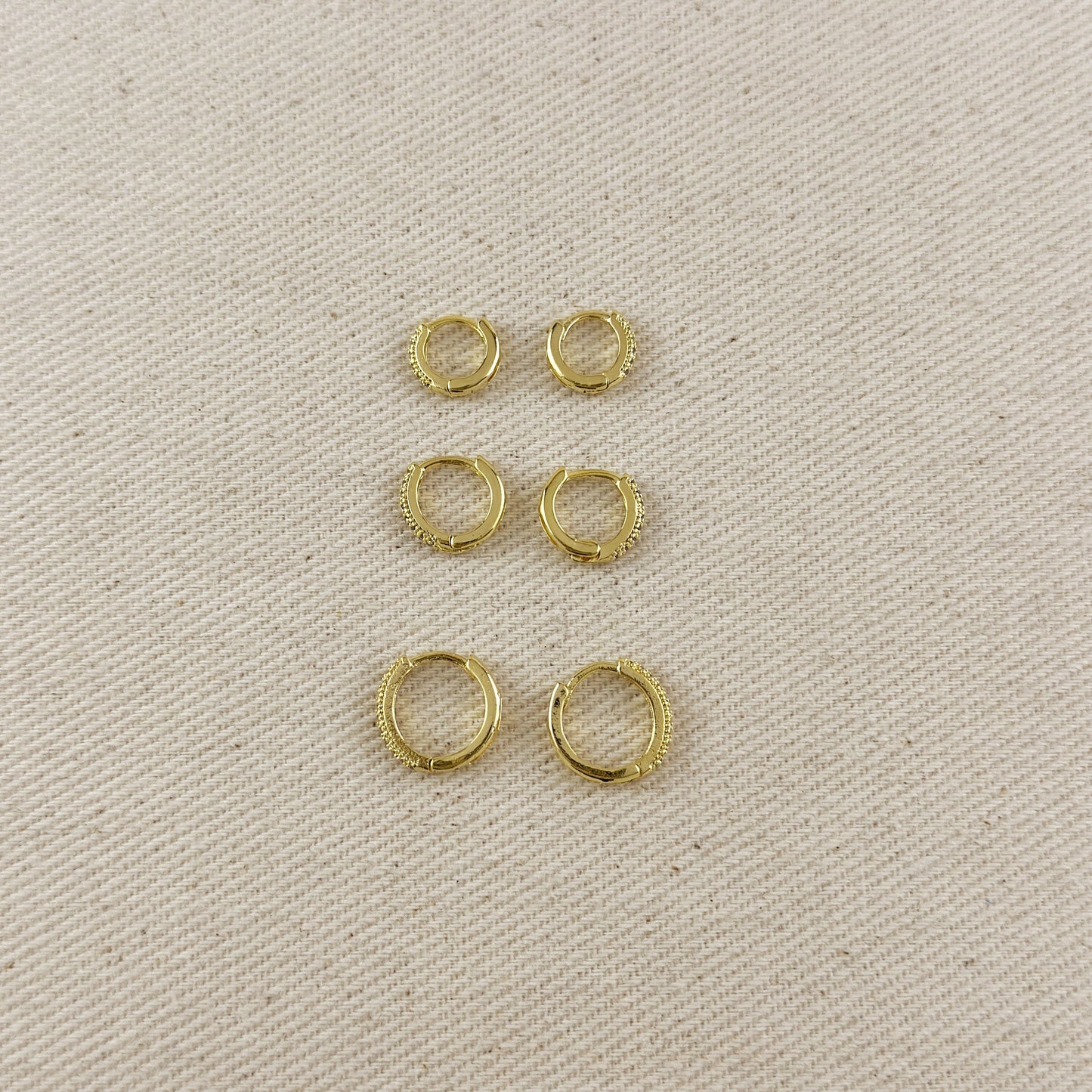 18k Gold Filled Lilac CZ Hoop Trio