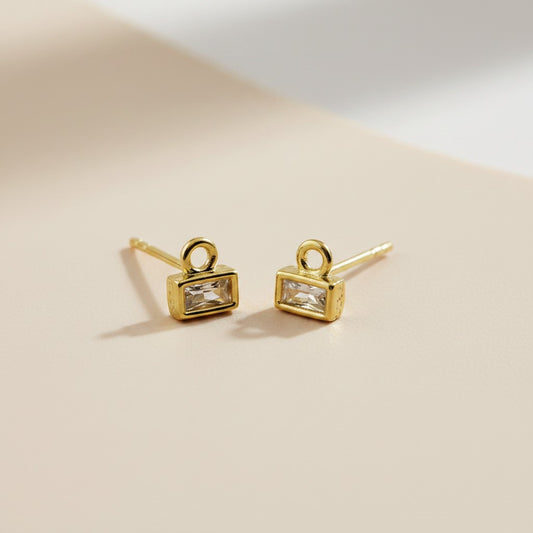 🔗 18k Gold Filled Jump Ring Stud Earrings — Your Charm. Your Design. Your Ear.