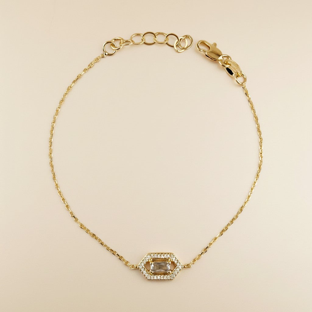 💎 18k Gold Filled Fancy Birthstone Bracelet — Your Month. Ornate Gold. Worn With Pride.