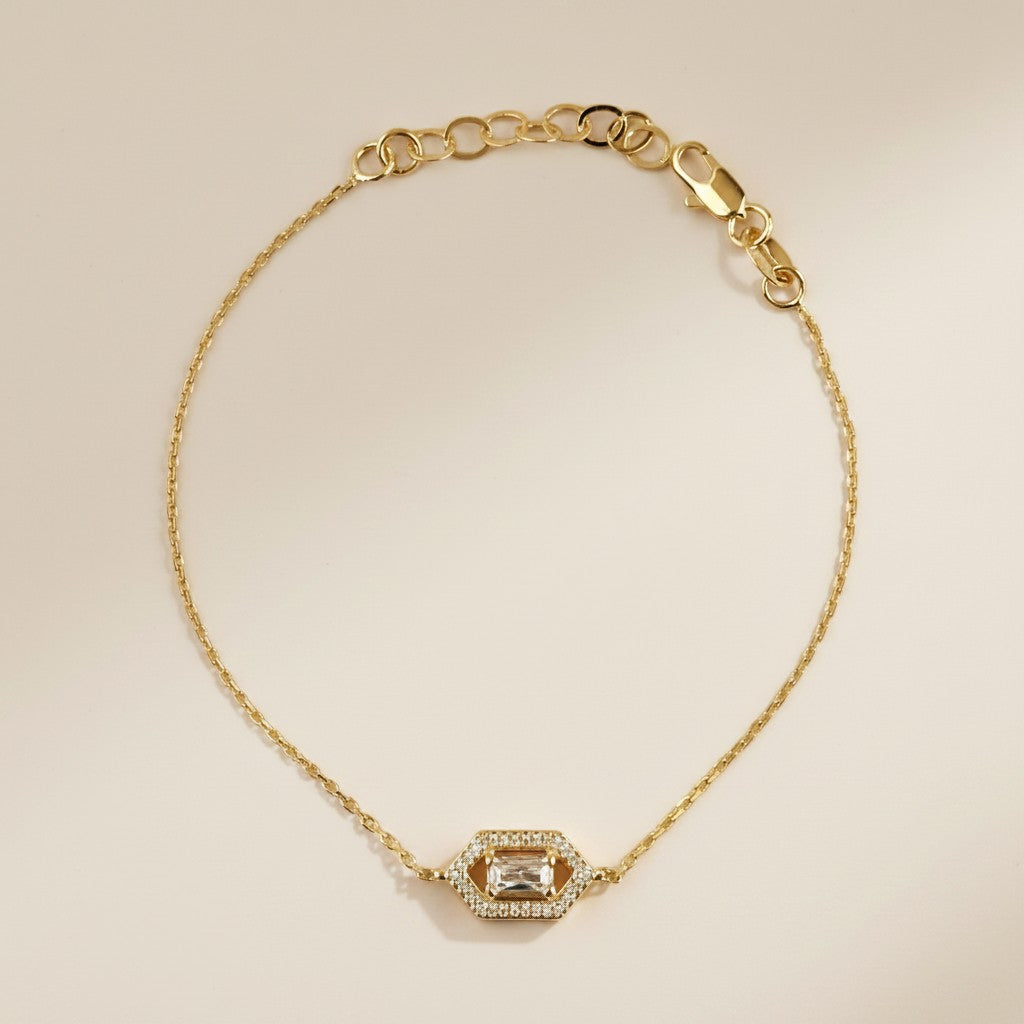 💎 18k Gold Filled Fancy Birthstone Bracelet — Your Month. Ornate Gold. Worn With Pride.