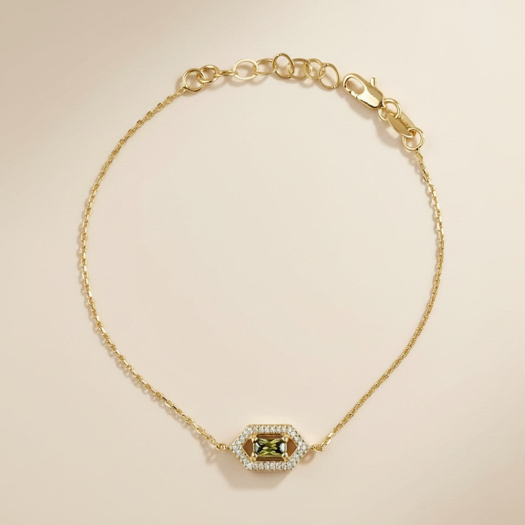 💎 18k Gold Filled Fancy Birthstone Bracelet — Your Month. Ornate Gold. Worn With Pride.