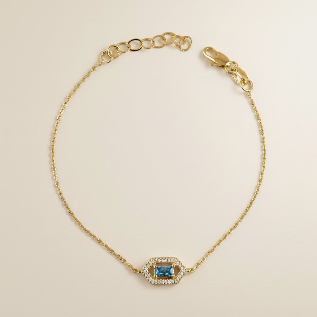 💎 18k Gold Filled Fancy Birthstone Bracelet — Your Month. Ornate Gold. Worn With Pride.