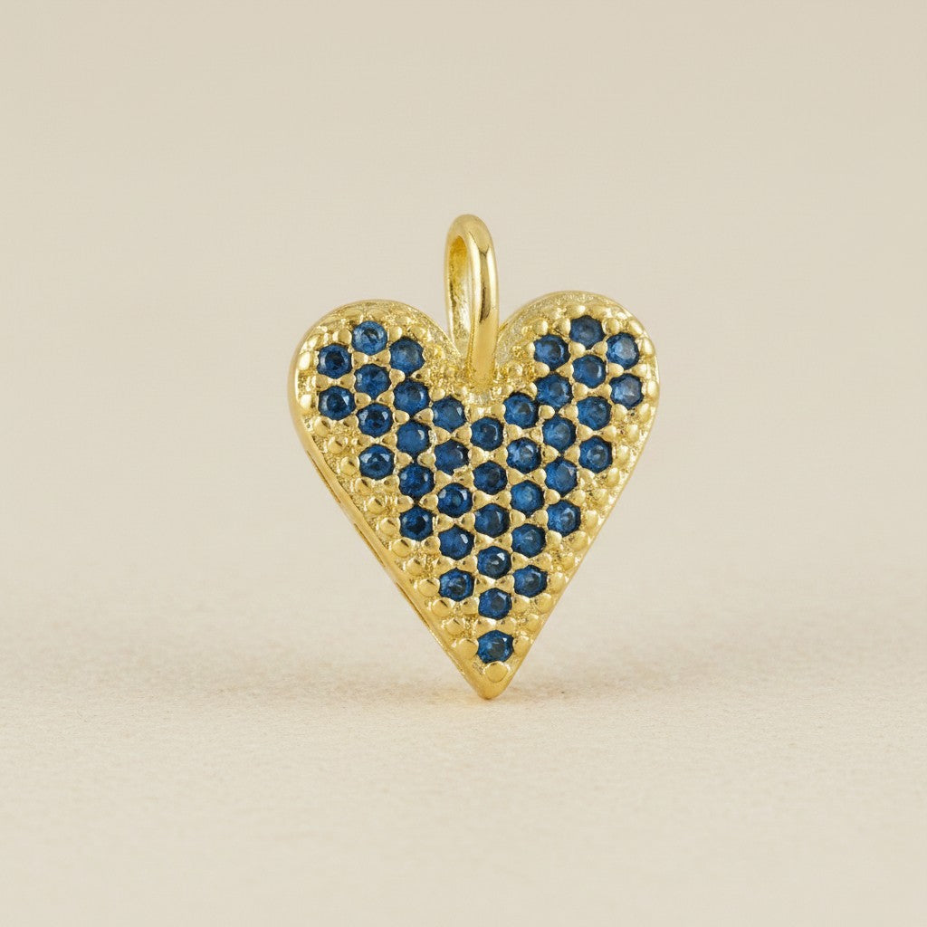 💖 18k Gold Filled Colored CZ Heart Pendant — Five Colors. One Pavé Heart. Hang It Anywhere.