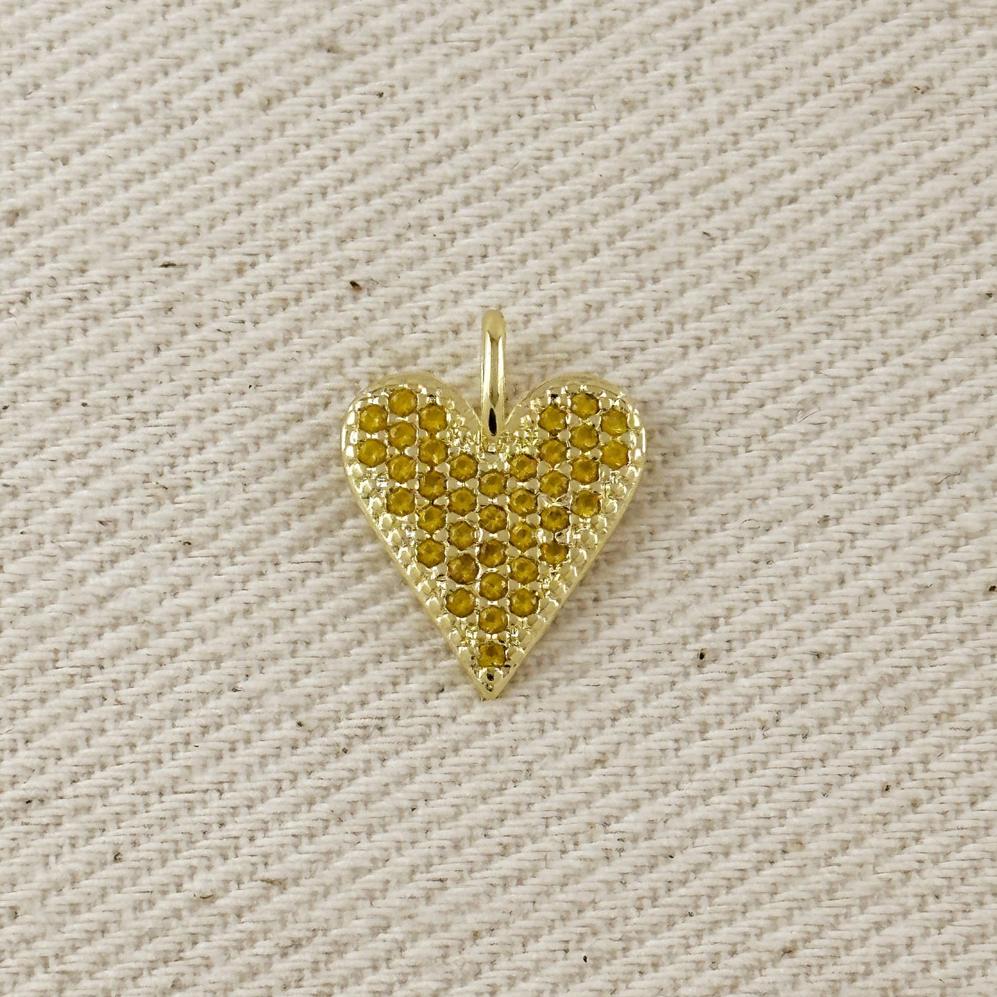 18k Gold Filled Colored CZ Heart Pendant