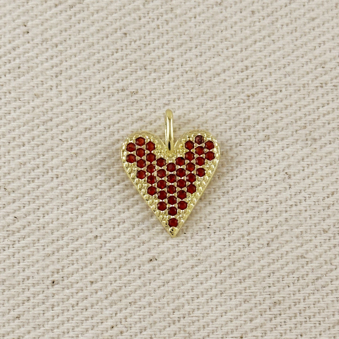 18k Gold Filled Colored CZ Heart Pendant