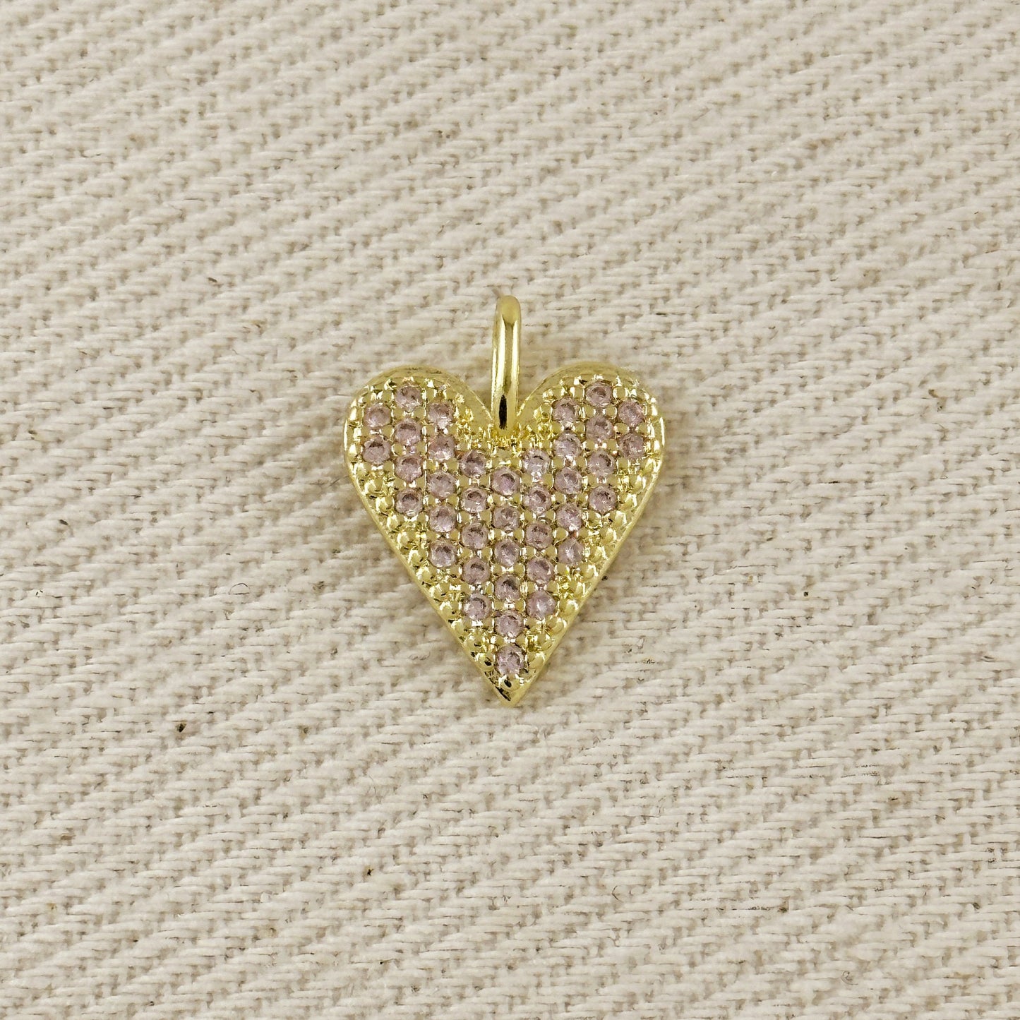 18k Gold Filled Colored CZ Heart Pendant