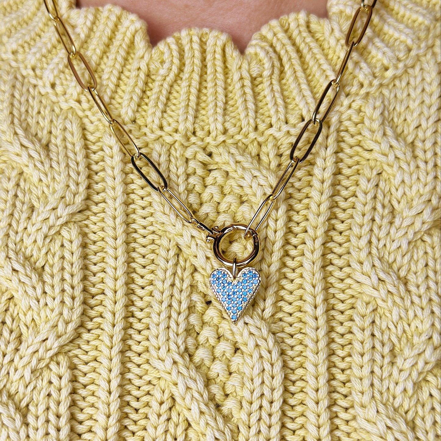 18k Gold Filled Colored CZ Heart Pendant