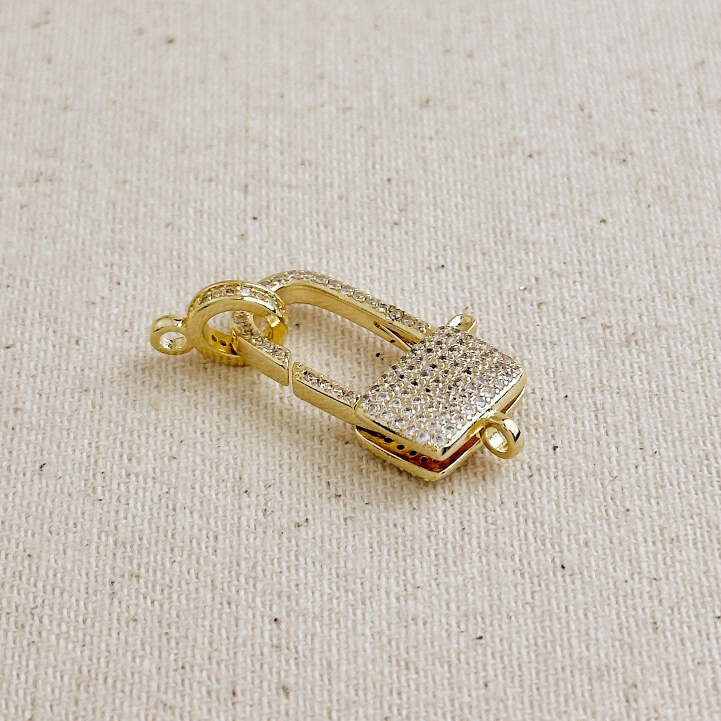 18k Gold Filled CZ Lock Clasp