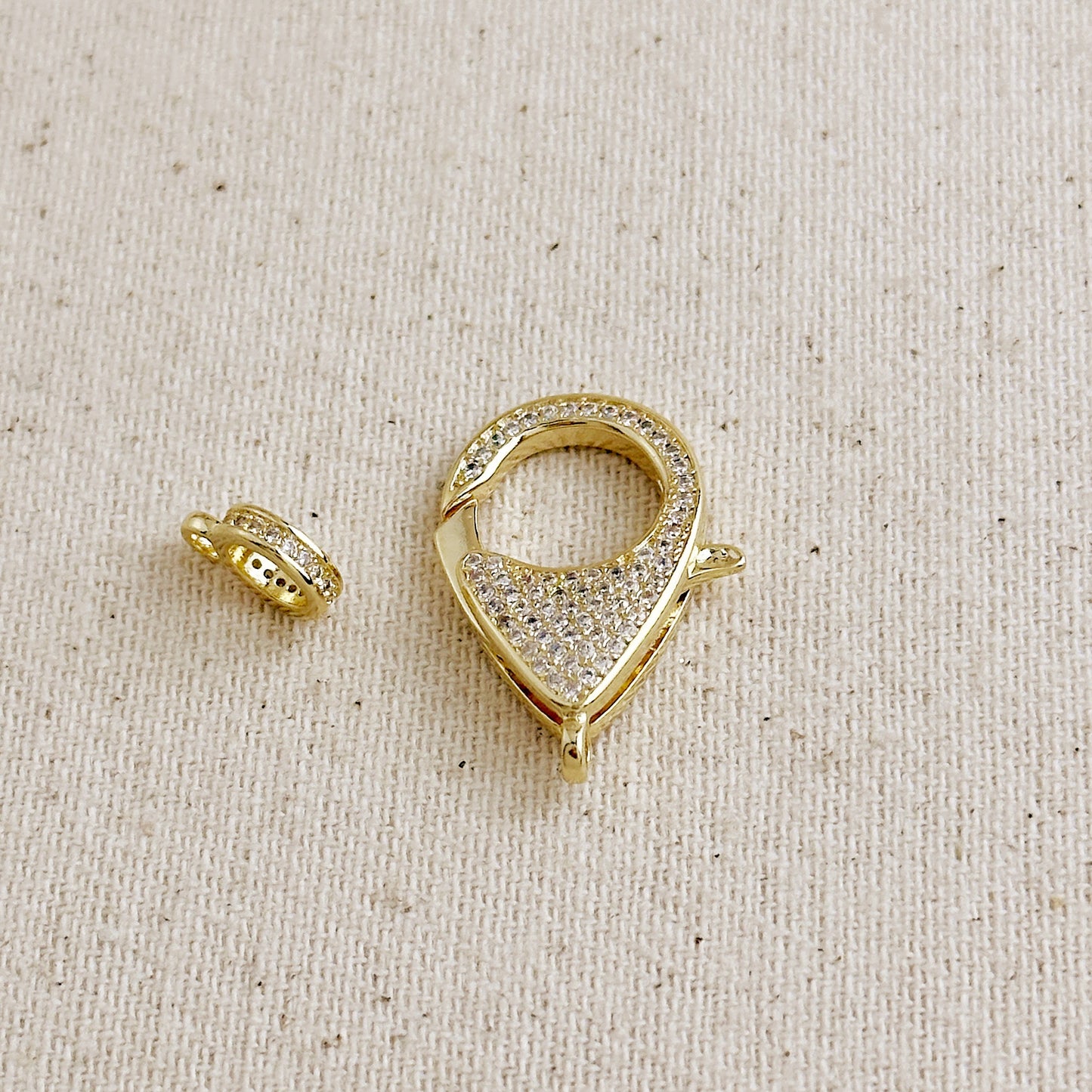 18k Gold Filled CZ Lobster Claw Clasp