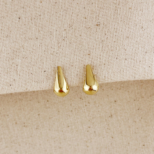 18k Gold Filled 12mm Teardrop Stud Earrings