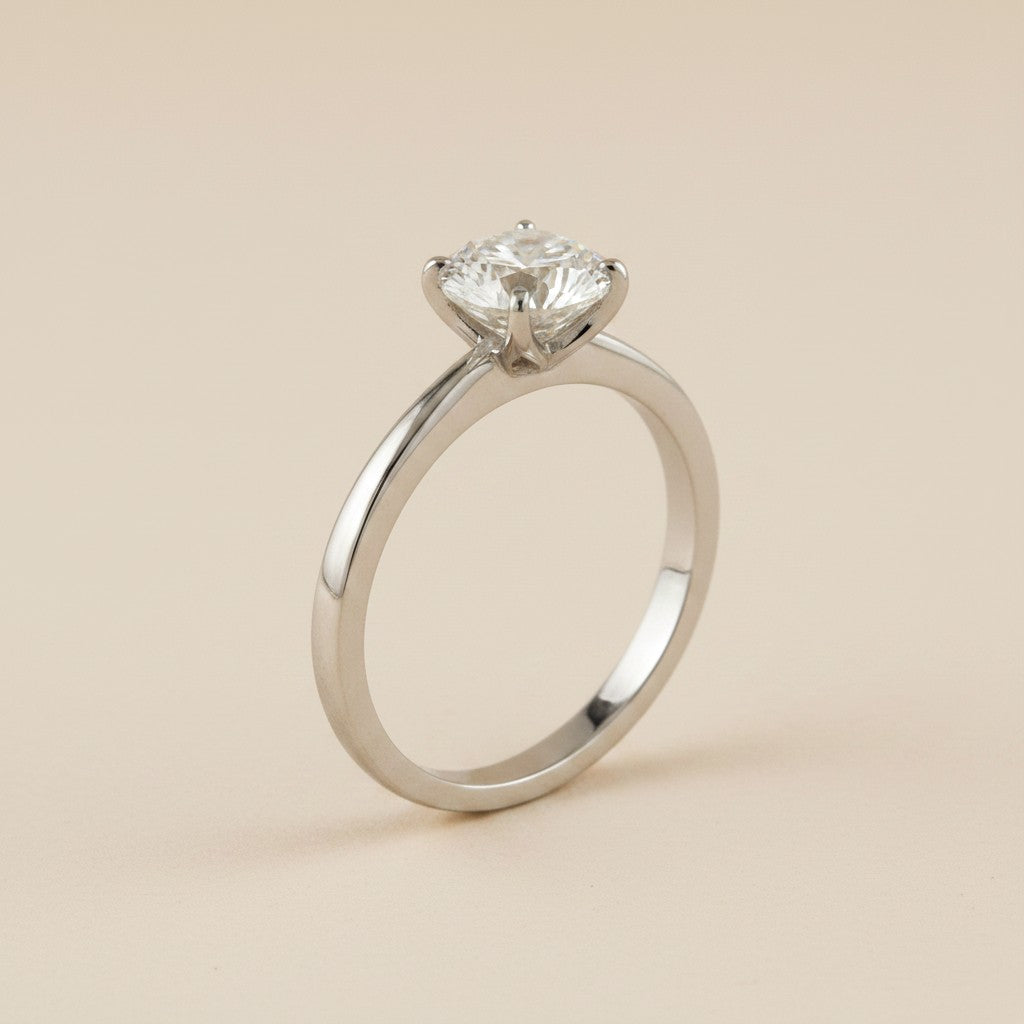 💎 .925 Sterling Silver Six-Prong Moissanite Solitaire Ring — 1.0ct GRA Certified. The Most Classic Setting.