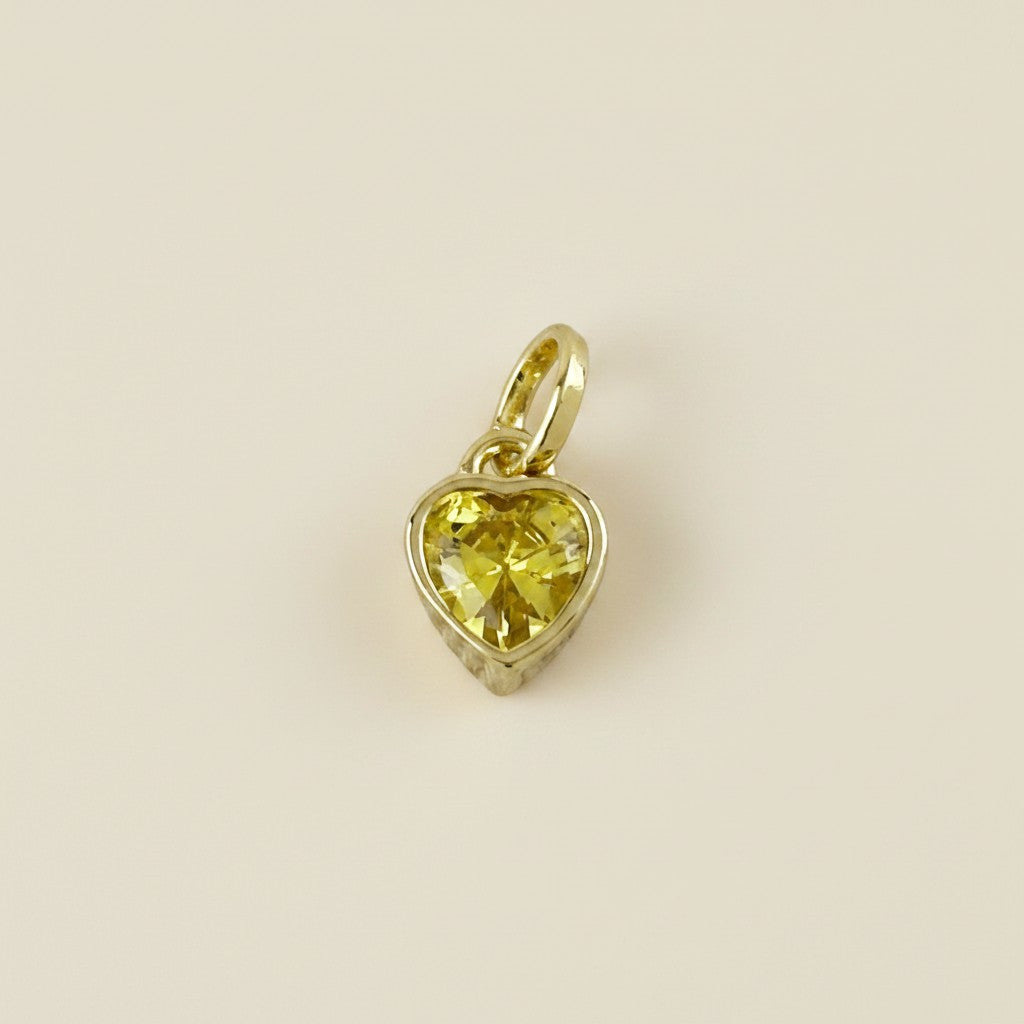 18k Gold Filled Colored CZ Heart Pendant | Add a Pop of Color