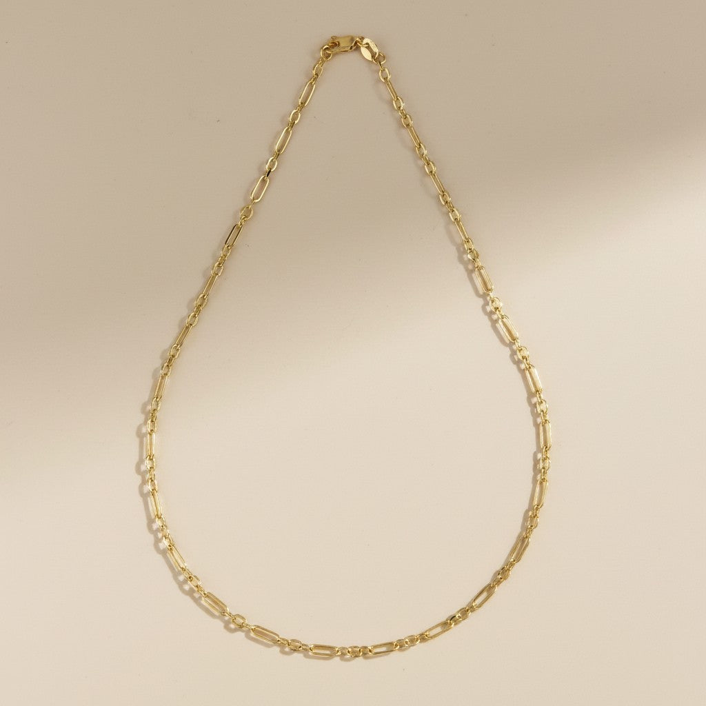 ✨ 18k Gold Filled 3x1 Paperclip Chain Necklace — The Pattern That Makes the Paperclip Extraordinary