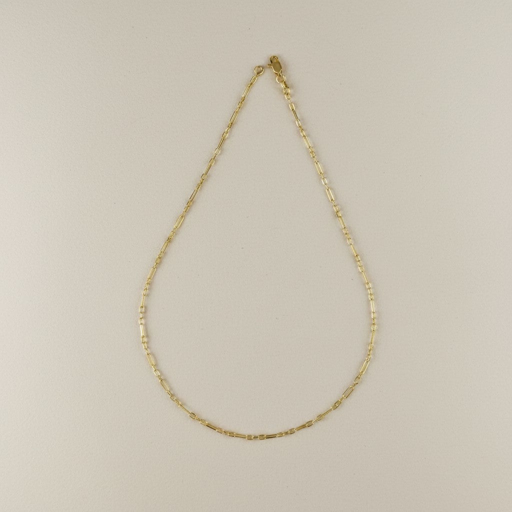 ✨ 18k Gold Filled 2.1mm 3x1 Paperclip Necklace — The Pattern, Refined. The Look, Elevated.