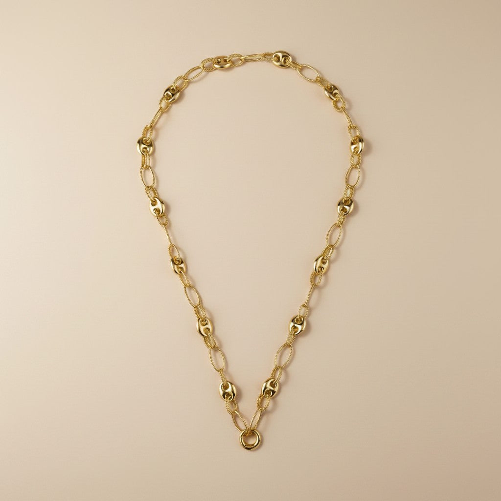 ⚓ 18k Gold Filled Puffy Mariner Necklace — The Classic Link. Inflated. Extraordinary.
