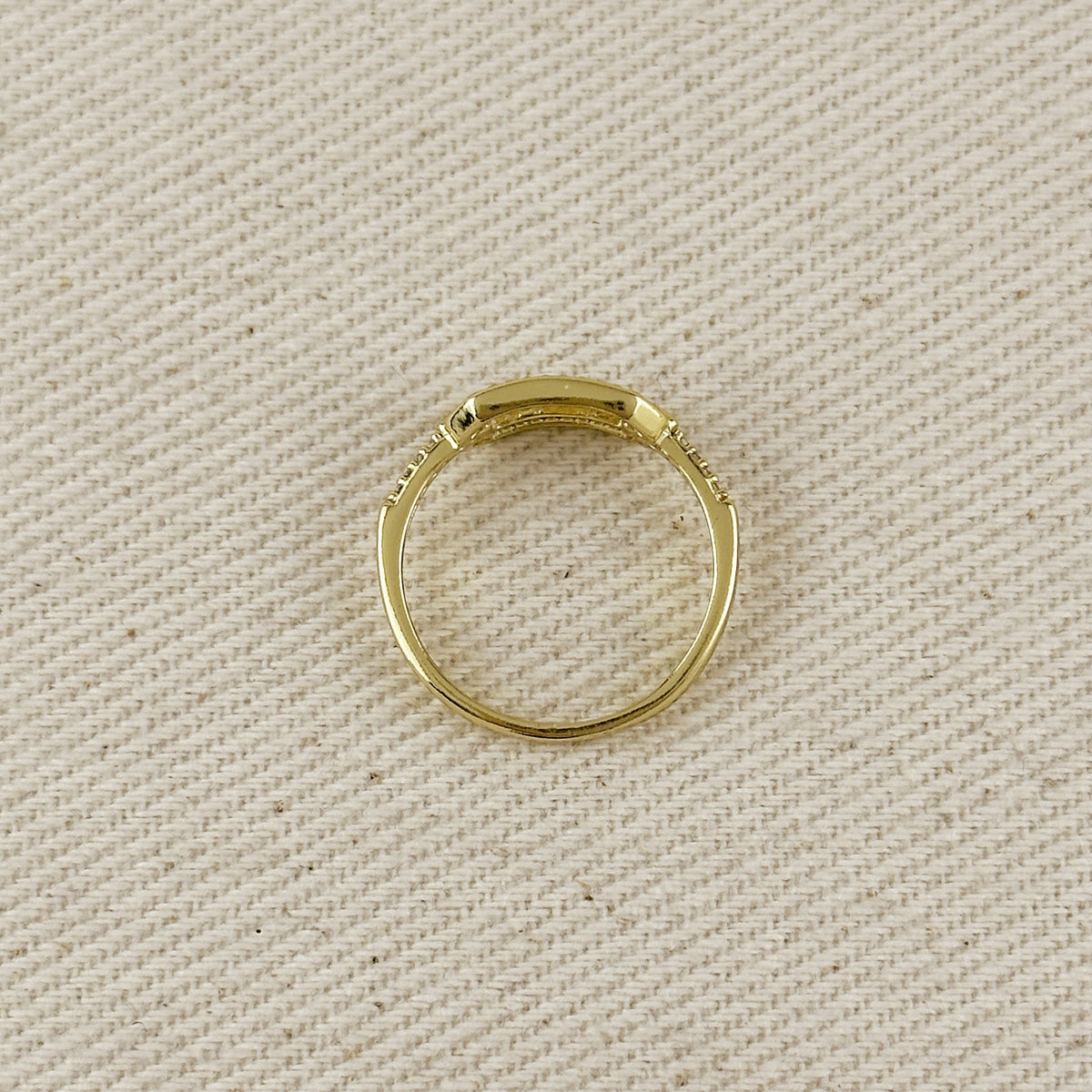 18k Gold Filled Pave Link Ring