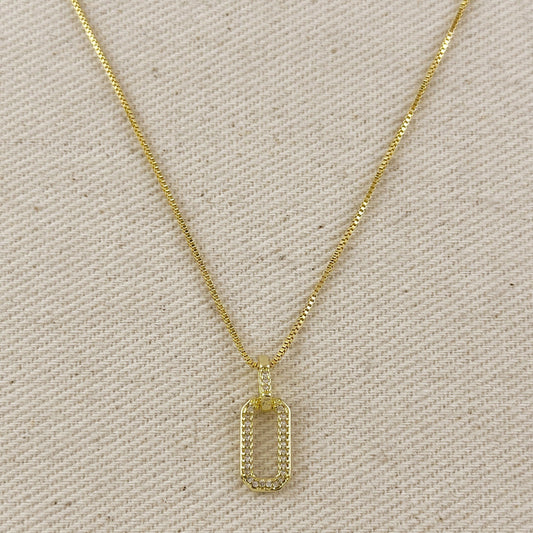 18k Gold Filled Pave Link Necklace