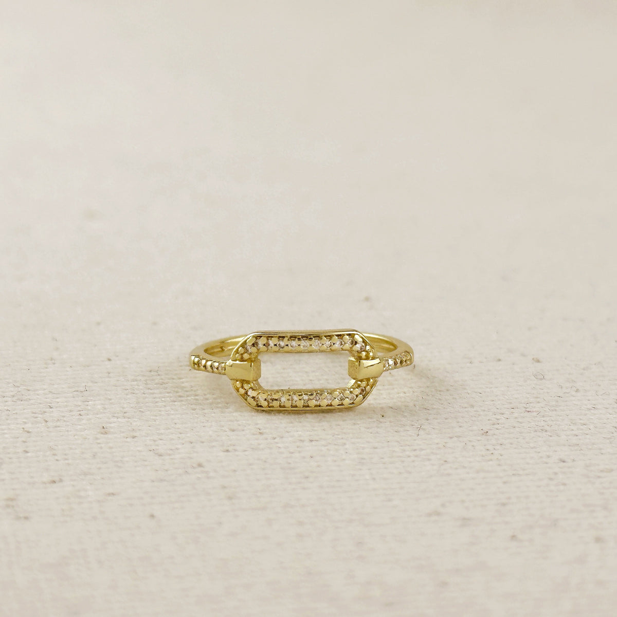 18k Gold Filled Pave Link Ring
